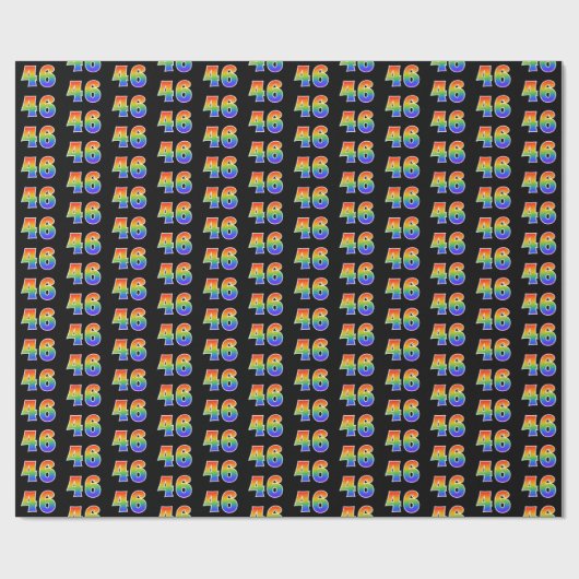 Leuk Rainbow Spectrum Pattern "46" Evenementnummer Cadeaupapier (Vlak)