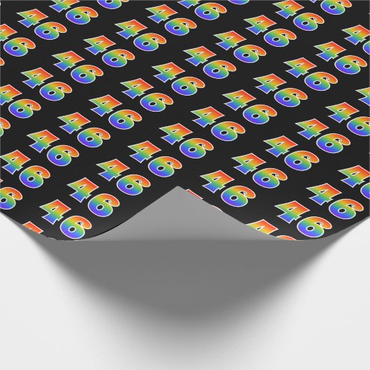 Leuk Rainbow Spectrum Pattern "46" Evenementnummer Cadeaupapier (Hoek)