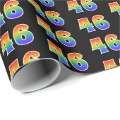 Leuk Rainbow Spectrum Pattern "46" Evenementnummer Cadeaupapier (Rol Hoek)