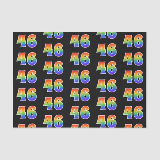 Leuk Rainbow Spectrum Pattern "46" Evenementnummer Tissuepapier (Voorkant)