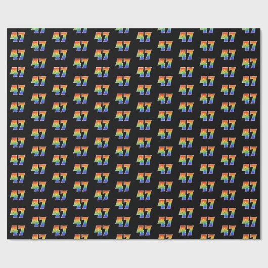 Leuk Rainbow Spectrum Pattern "47" Evenementnummer Cadeaupapier (Vlak)