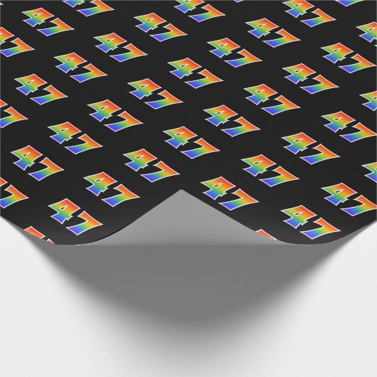 Leuk Rainbow Spectrum Pattern "47" Evenementnummer Cadeaupapier (Hoek)