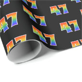Leuk Rainbow Spectrum Pattern "47" Evenementnummer Cadeaupapier (Rol Hoek)