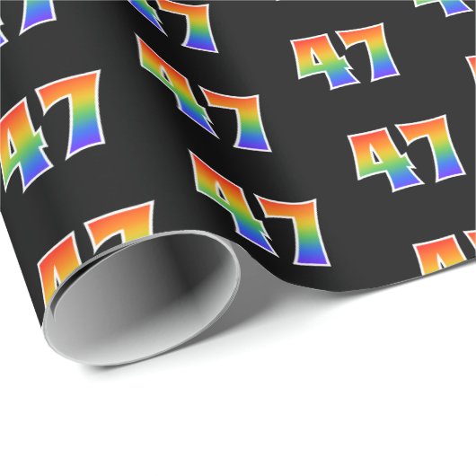 Leuk Rainbow Spectrum Pattern "47" Evenementnummer Cadeaupapier (Rol Hoek)