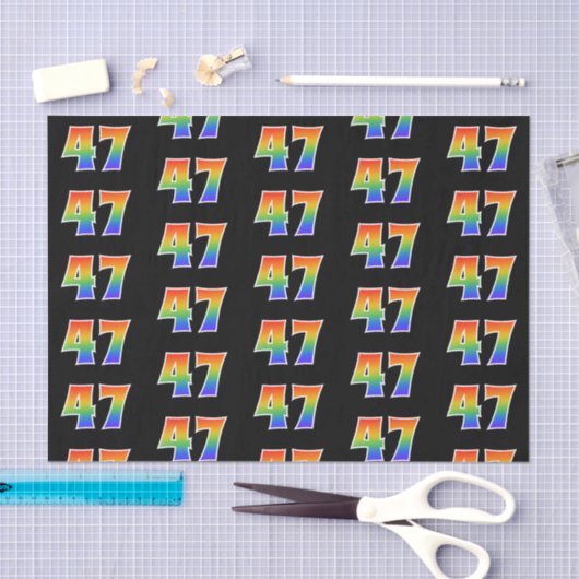 Leuk Rainbow Spectrum Pattern "47" Evenementnummer Tissuepapier (Craft)