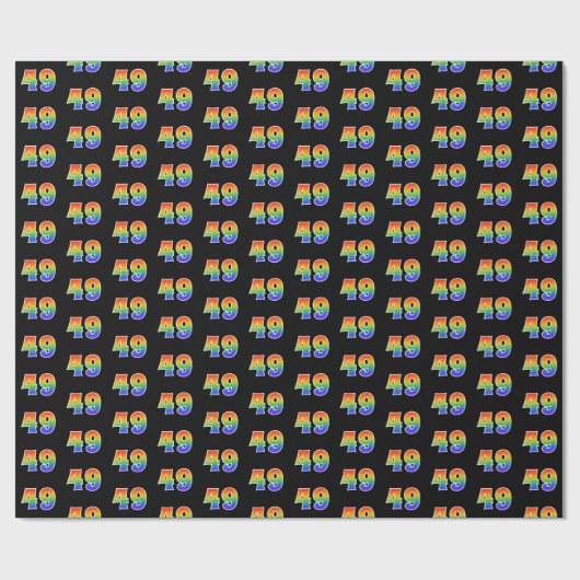 Leuk Rainbow Spectrum Pattern "49" Evenementnummer Cadeaupapier (Vlak)