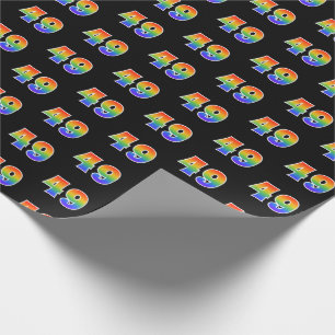 Leuk Rainbow Spectrum Pattern "49" Evenementnummer Cadeaupapier