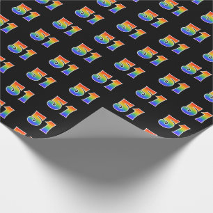 Leuk Rainbow Spectrum Pattern "51" Gebeurtenisnumm Cadeaupapier