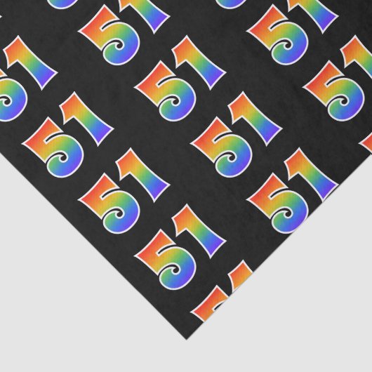 Leuk Rainbow Spectrum Pattern "51" Gebeurtenisnumm Tissuepapier (Detail)