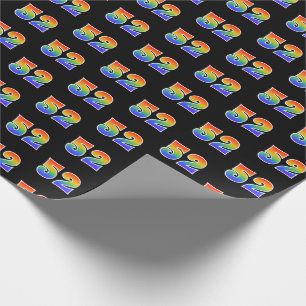 Leuk Rainbow Spectrum Pattern "52" Evenementnummer Cadeaupapier