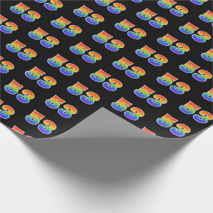 Leuk Rainbow Spectrum Pattern "53" Gebeurtenisnumm Cadeaupapier