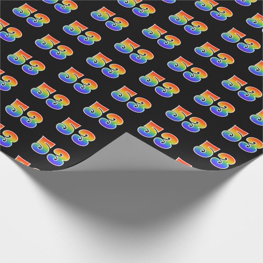 Leuk Rainbow Spectrum Pattern "53" Gebeurtenisnumm Cadeaupapier (Hoek)