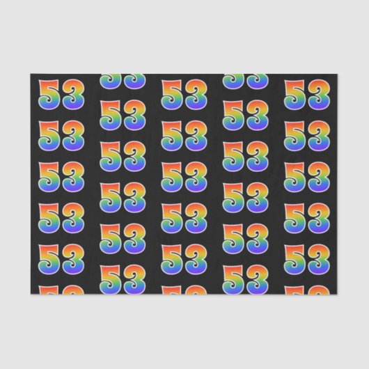 Leuk Rainbow Spectrum Pattern "53" Gebeurtenisnumm Tissuepapier (Voorkant)