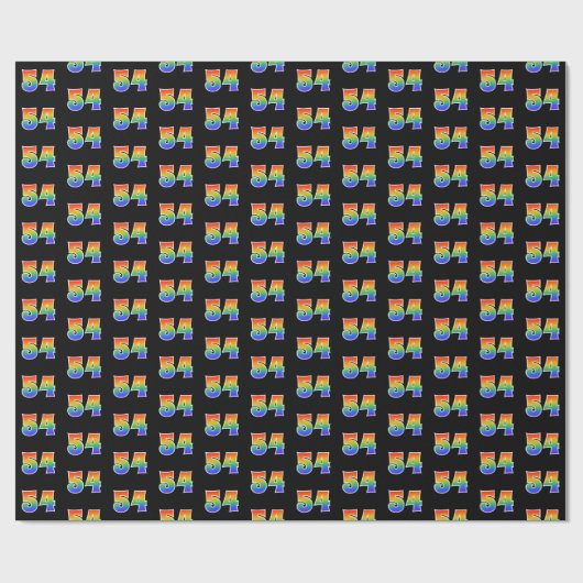 Leuk Rainbow Spectrum Pattern "54" Evenementnummer Cadeaupapier (Vlak)