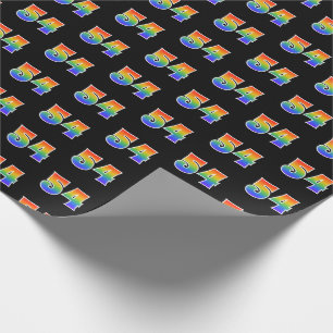 Leuk Rainbow Spectrum Pattern "54" Evenementnummer Cadeaupapier
