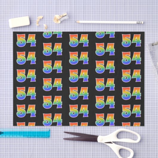 Leuk Rainbow Spectrum Pattern "54" Evenementnummer Tissuepapier (Craft)