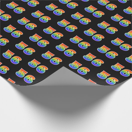 Leuk Rainbow Spectrum Pattern "56" Evenementnummer Cadeaupapier (Hoek)