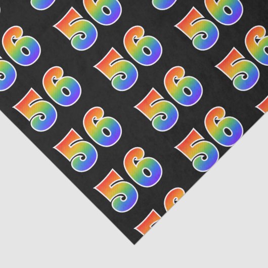 Leuk Rainbow Spectrum Pattern "56" Evenementnummer Tissuepapier (Detail)