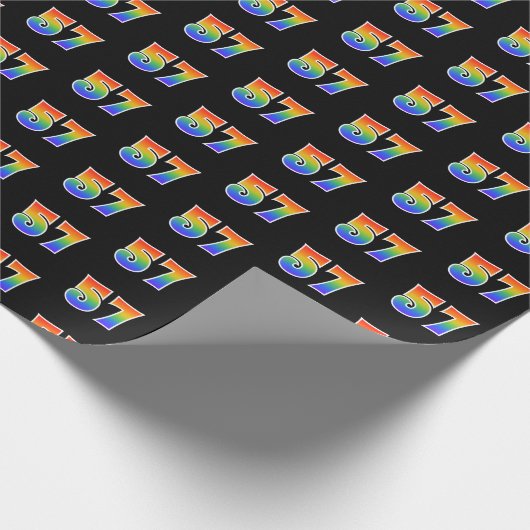 Leuk Rainbow Spectrum Pattern "57" Evenementnummer Cadeaupapier (Hoek)