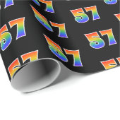 Leuk Rainbow Spectrum Pattern "57" Evenementnummer Cadeaupapier (Rol Hoek)