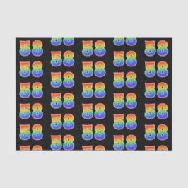 Leuk Rainbow Spectrum Pattern "58" Gebeurtenisnumm Tissuepapier