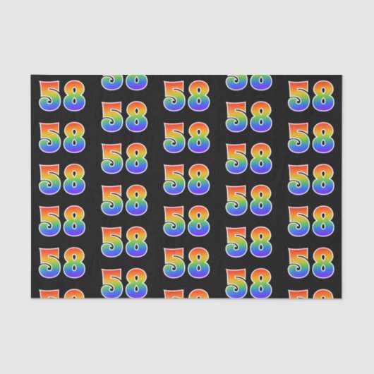 Leuk Rainbow Spectrum Pattern "58" Gebeurtenisnumm Tissuepapier (Voorkant)