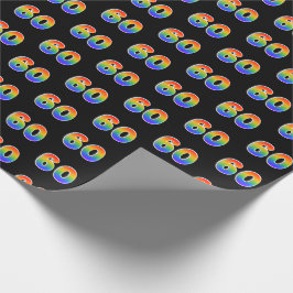 Leuk Rainbow Spectrum Pattern "60" Evenementnummer Cadeaupapier