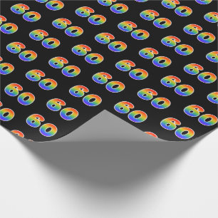 Leuk Rainbow Spectrum Pattern "60" Evenementnummer Cadeaupapier