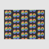 Leuk Rainbow Spectrum Pattern "60" Evenementnummer Tissuepapier (Voorkant)