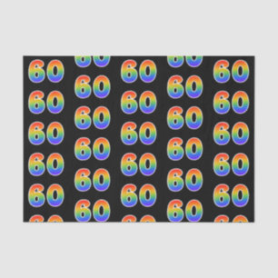 Leuk Rainbow Spectrum Pattern "60" Evenementnummer Tissuepapier