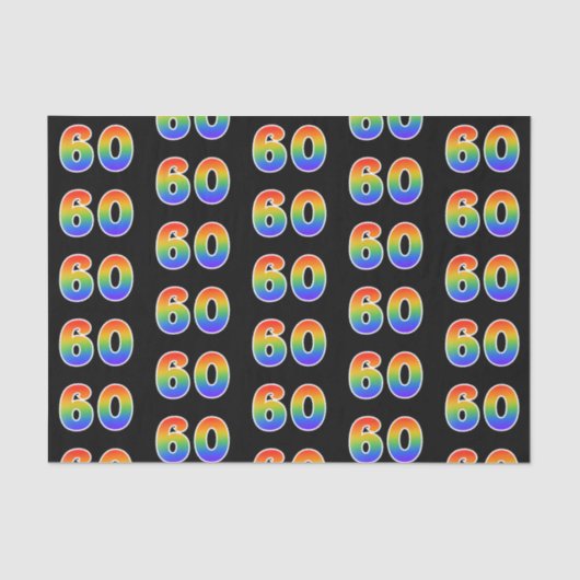 Leuk Rainbow Spectrum Pattern "60" Evenementnummer Tissuepapier (Voorkant)