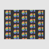 Leuk Rainbow Spectrum Pattern "61" Gebeurtenisnumm Tissuepapier (Voorkant)