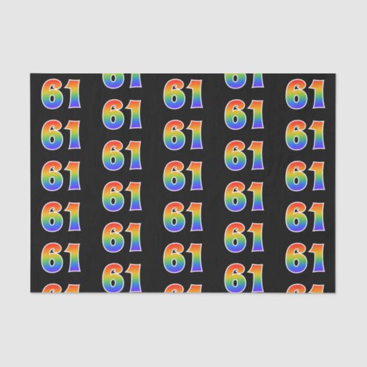 Leuk Rainbow Spectrum Pattern "61" Gebeurtenisnumm Tissuepapier (Voorkant)