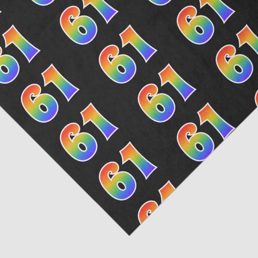 Leuk Rainbow Spectrum Pattern "61" Gebeurtenisnumm Tissuepapier (Detail)