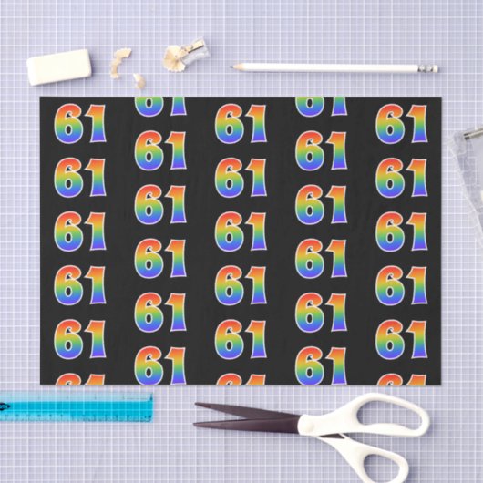Leuk Rainbow Spectrum Pattern "61" Gebeurtenisnumm Tissuepapier (Craft)