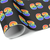Leuk Rainbow Spectrum Pattern "63" Gebeurtenisnumm Cadeaupapier (Rol Hoek)