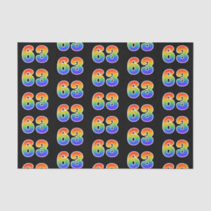 Leuk Rainbow Spectrum Pattern "63" Gebeurtenisnumm Tissuepapier