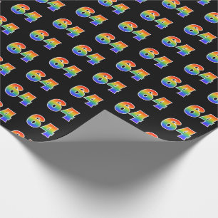 Leuk Rainbow Spectrum Pattern "64" Evenementnummer Cadeaupapier