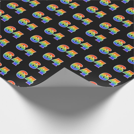 Leuk Rainbow Spectrum Pattern "64" Evenementnummer Cadeaupapier (Hoek)