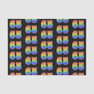 Leuk Rainbow Spectrum Pattern "65" Gebeurtenisnumm Tissuepapier