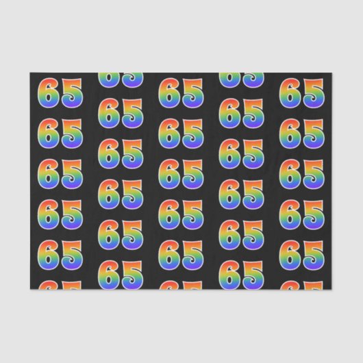 Leuk Rainbow Spectrum Pattern "65" Gebeurtenisnumm Tissuepapier (Voorkant)