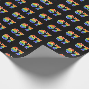 Leuk Rainbow Spectrum Pattern "67" Evenementnummer Cadeaupapier