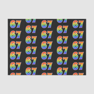 Leuk Rainbow Spectrum Pattern "67" Evenementnummer Tissuepapier