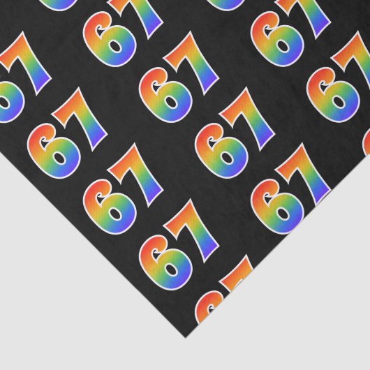 Leuk Rainbow Spectrum Pattern "67" Evenementnummer Tissuepapier (Detail)