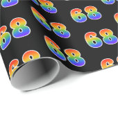 Leuk Rainbow Spectrum Pattern "68" Gebeurtenisnumm Cadeaupapier (Rol Hoek)