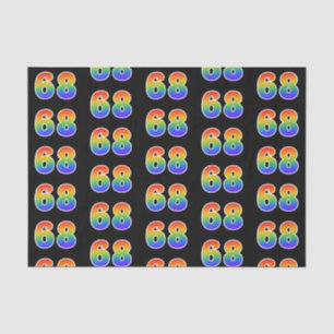 Leuk Rainbow Spectrum Pattern "68" Gebeurtenisnumm Tissuepapier