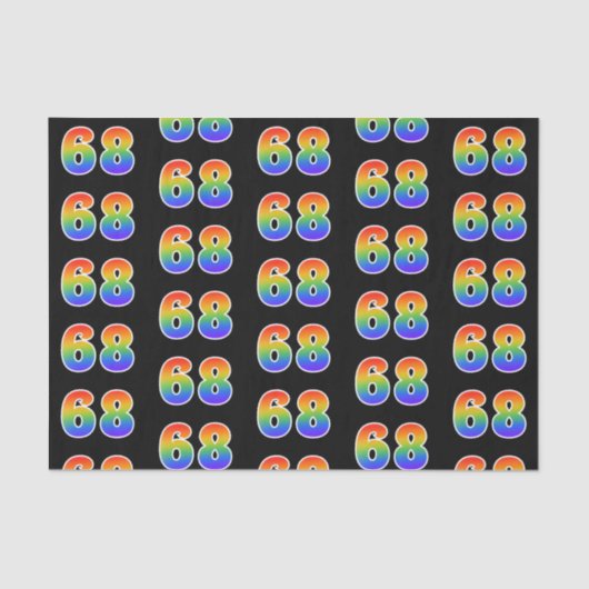 Leuk Rainbow Spectrum Pattern "68" Gebeurtenisnumm Tissuepapier (Voorkant)