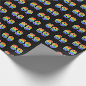 Leuk Rainbow Spectrum Pattern "69" Evenementnummer Cadeaupapier (Hoek)
