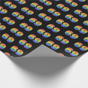 Leuk Rainbow Spectrum Pattern "69" Evenementnummer Cadeaupapier