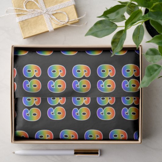 Leuk Rainbow Spectrum Pattern "69" Evenementnummer Tissuepapier (Geschenk)